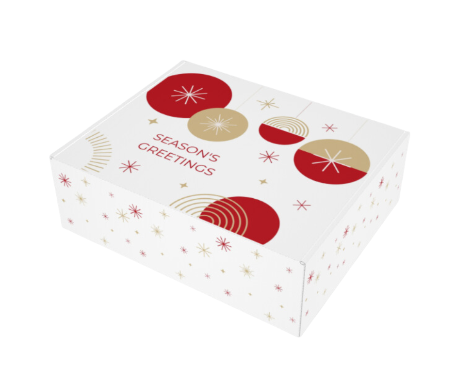 CANADA WIDE DELIVERY - HOLIDAY THEME Eco Gift Box - ADD 9 PRODUCTS MAXIMUM - Includes gift box, detailed curation service time, coordinating shipping and/or delivery, eco-friendlier packaging materials and a note card with your personal message.